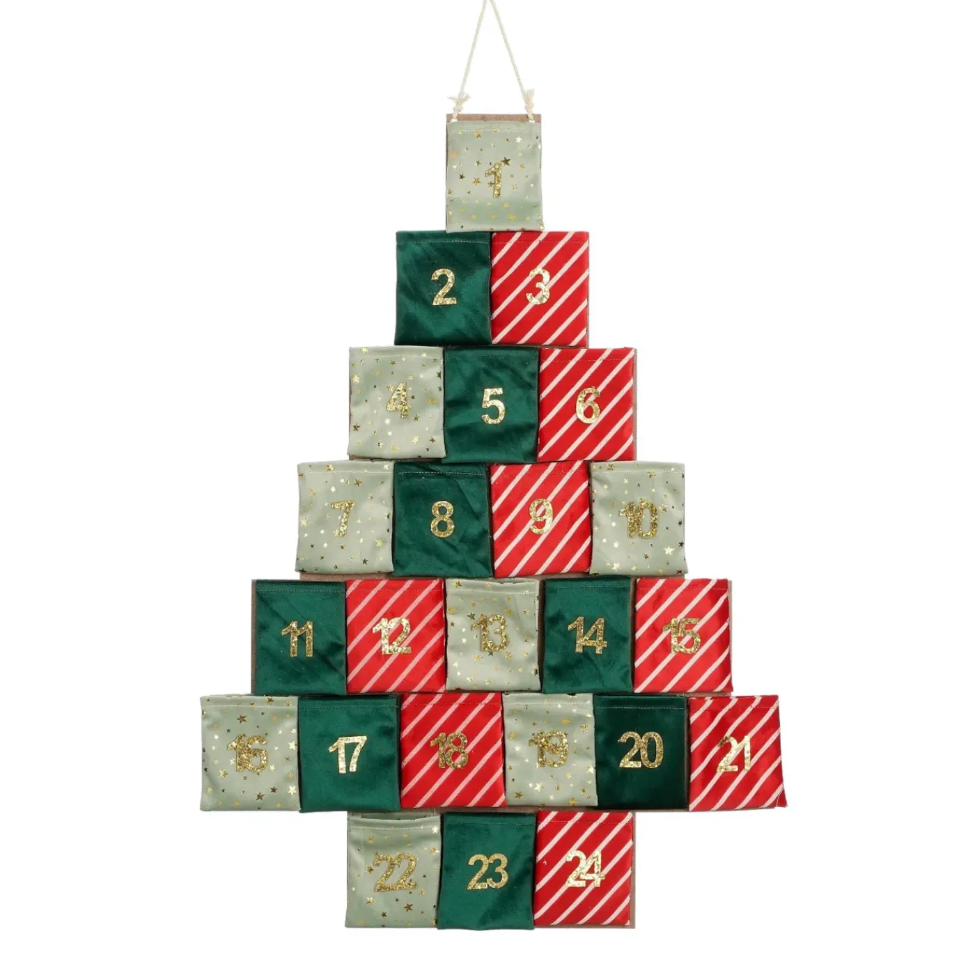 Mica Decorations Advent Boom Groen Rood - L72xb51cm