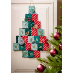 Mica Decorations Advent Boom Groen Rood - L72xb51cm