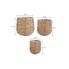 Mica Decorations Avalon Mand Rond L.bruin Set Van 3 - H31xd30cm