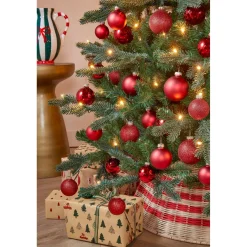 Mica Decorations Bal Glas Rood 42 Stuks - D7cm