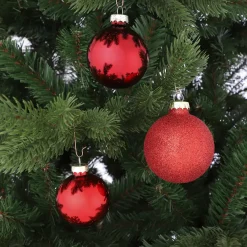 Mica Decorations Bal Glas Rood 42 Stuks - D7cm
