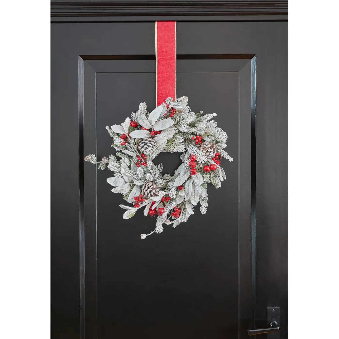 Mica Decorations Belfort Krans Groen Frosted - H11xd50cm