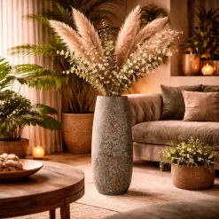 Mica Decorations Bloemenvaas Clemente - 55 X 21 Cm - Groen/koper