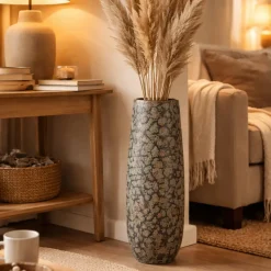Mica Decorations Bloemenvaas Clemente - 55 X 21 Cm - Groen/koper