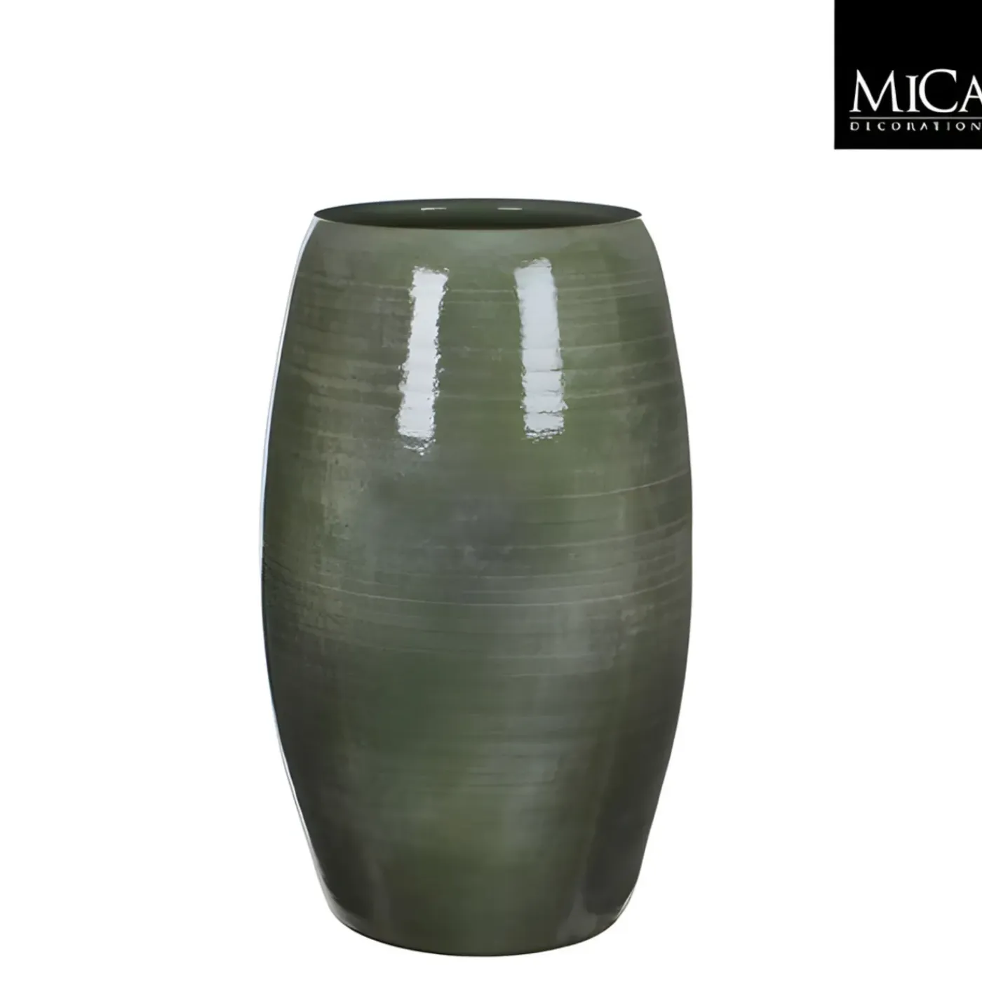 Mica Decorations Bloemenvaas Lester - Groen - Glanzend Keramiek
