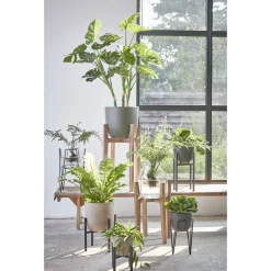 Mica Decorations Blom Plant Standaard Zwart- L25xb25xh38cm