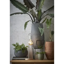 Mica Decorations Blom Plant Standaard Zwart- L25xb25xh38cm