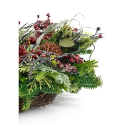 Mica Decorations Bodi Kerstkrans Bordeaux - H13x D50 Cm