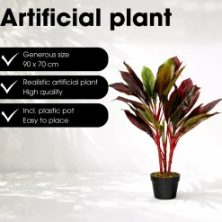 Mica Decorations Cordyline H90 X D70 Cm Rood