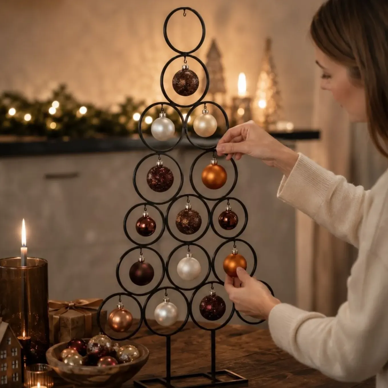 Mica Decorations Decoratie Boom Voor Kerstballen Zwart