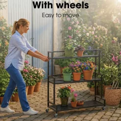 Mica Decorations Greenrax Plantenstandaard 100cm Zwart