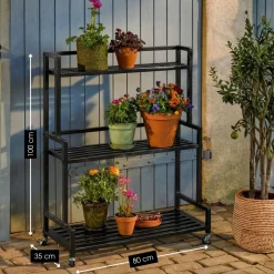 Mica Decorations Greenrax Plantenstandaard 100cm Zwart