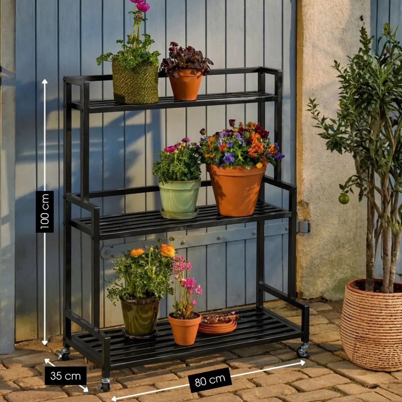 Mica Decorations Greenrax Plantenstandaard 100cm Zwart