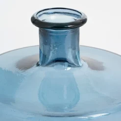 Mica Decorations Guan Fles Glas Blauw - H26xd21cm
