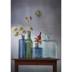 Mica Decorations Guan Fles Glas Blauw - H40xd15cm