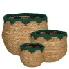 Mica Decorations Jorck Mand Rond D.groen Set Van 3 - H24xd26cm