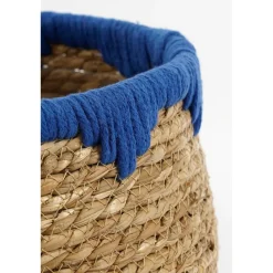 Mica Decorations Jorck Mand Rond Blauw Set Van 3 - H24xd26cm