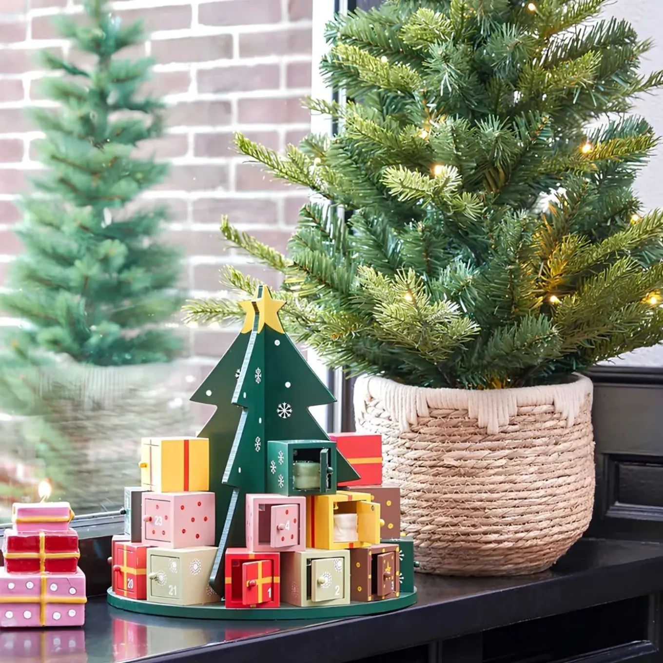 Mica Decorations Kerst Adventskalender 24 Vakjes H30xd27 -5cm