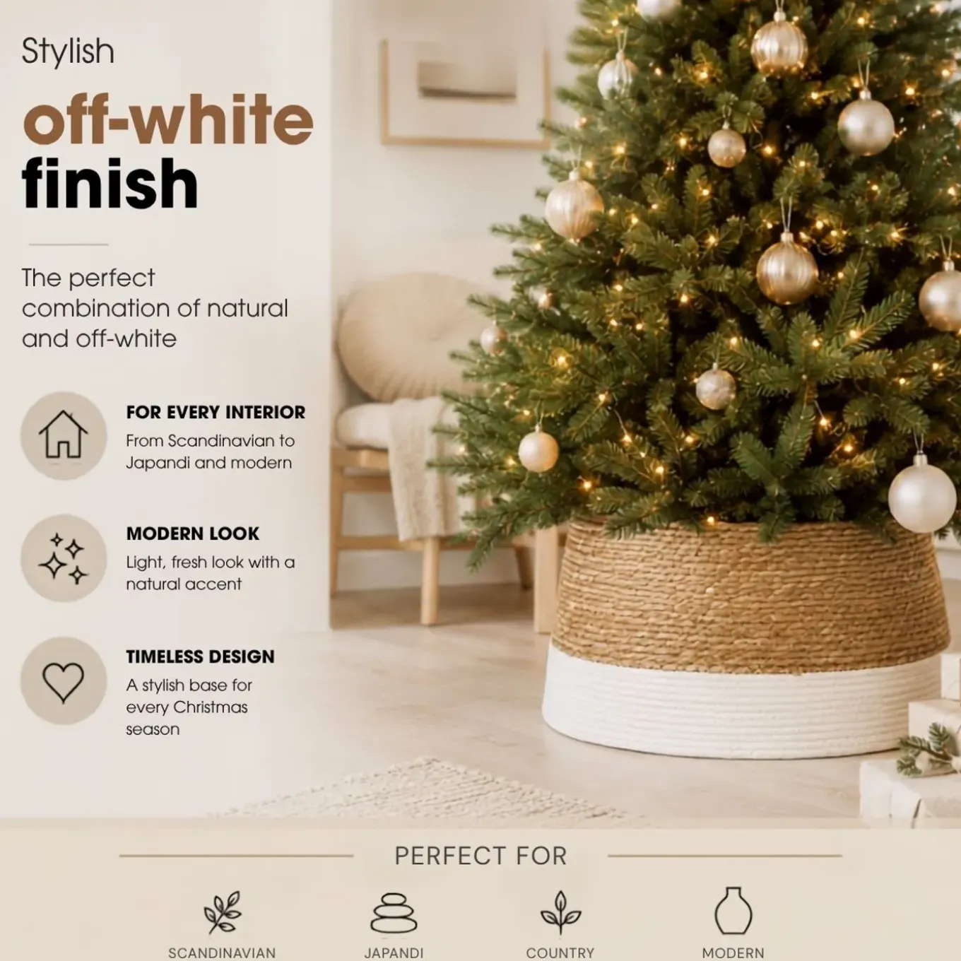 Mica Decorations Kerstboomrok Off White - H26cm - D58cm