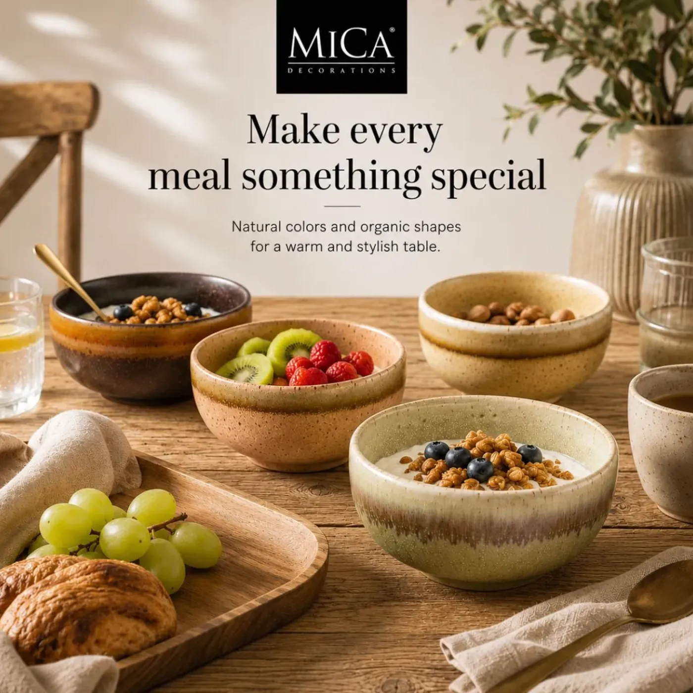 Mica Decorations Kommen Set 4 Stuks D11 X 5 -5 Cm