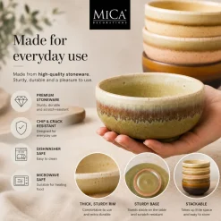 Mica Decorations Kommen Set 4 Stuks D11 X 5 -5 Cm