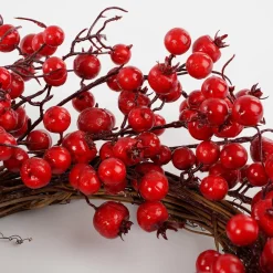 Mica Decorations Krans Bessen Rood - H10xd50cm