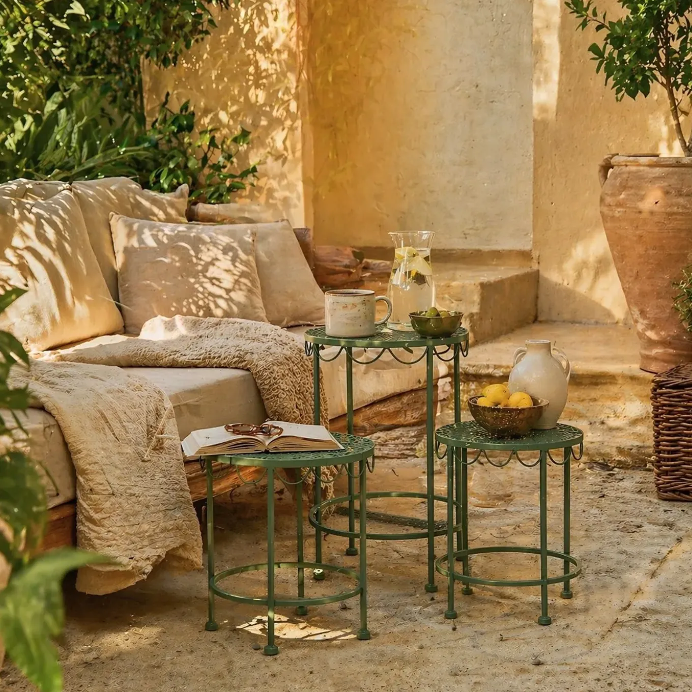 Mica Decorations Marseille Plantentafel Groen Set Van 3