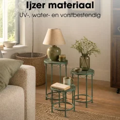 Mica Decorations Marseille Plantentafel Groen Set Van 3