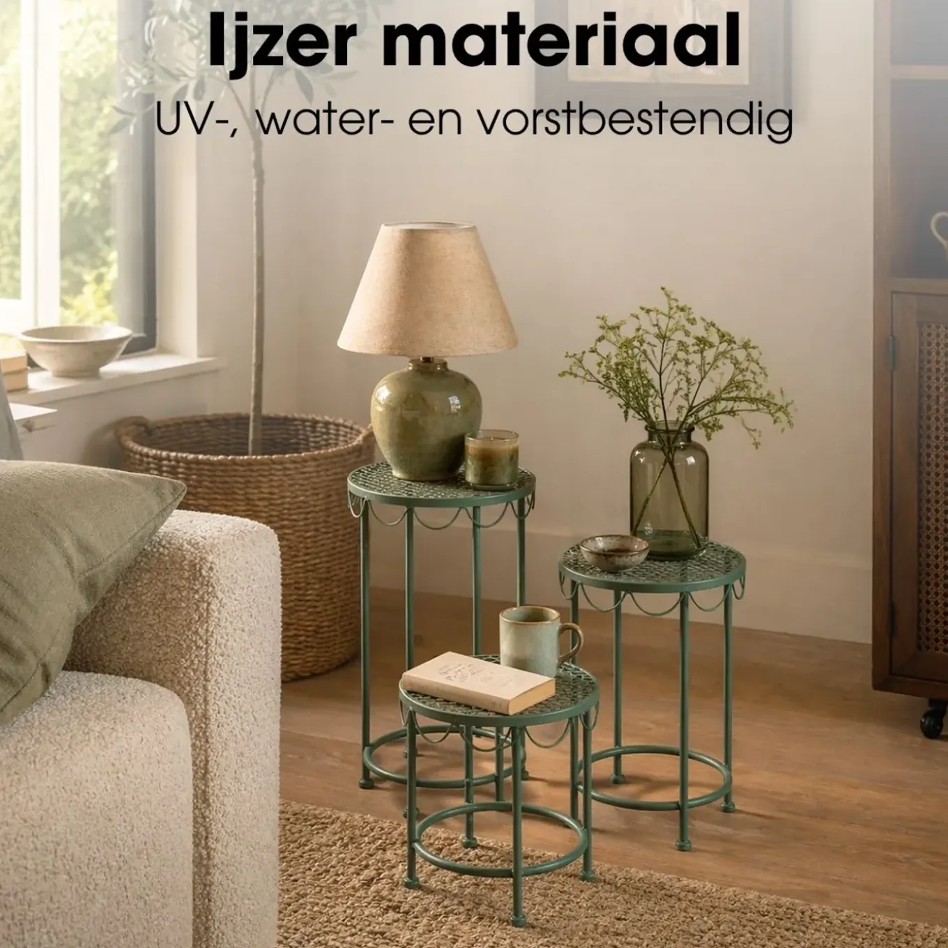 Mica Decorations Marseille Plantentafel Groen Set Van 3