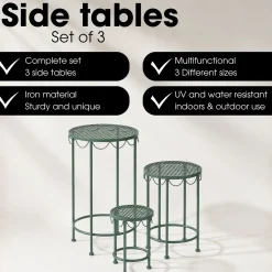 Mica Decorations Marseille Plantentafel Groen Set Van 3