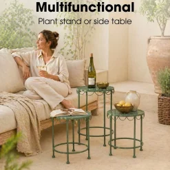Mica Decorations Marseille Plantentafel Groen Set Van 3