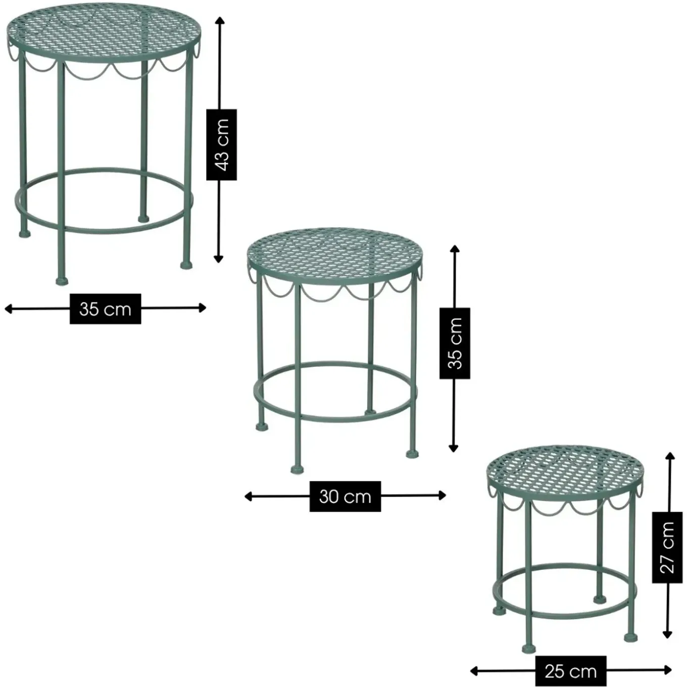 Mica Decorations Marseille Plantentafel Groen Set Van 3