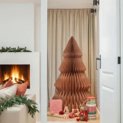 Mica Decorations Papieren Kerstboom H152 X D104 Cm Bruin