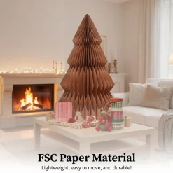Mica Decorations Papieren Kerstboom H152 X D104 Cm Bruin
