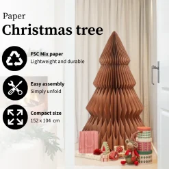 Mica Decorations Papieren Kerstboom H152 X D104 Cm Bruin