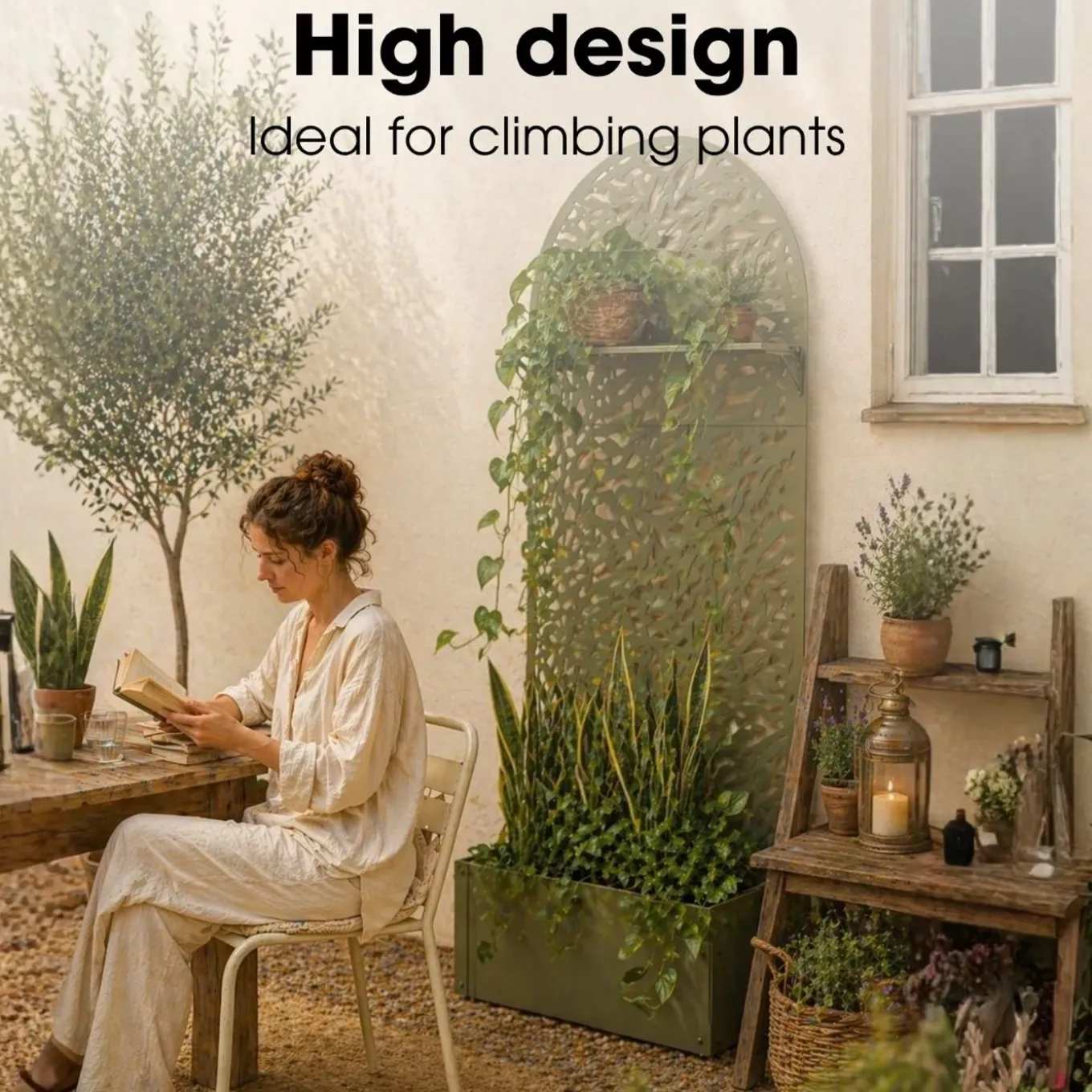 Mica Decorations Plantenstandaard Buiten Groen H180xb33xl90cm