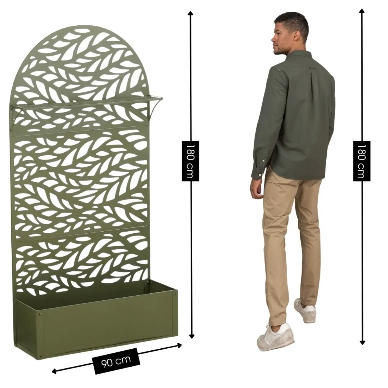 Mica Decorations Plantenstandaard Buiten Groen H180xb33xl90cm