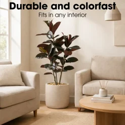 Mica Decorations Rubberplant H120 X D80 Cm Rood