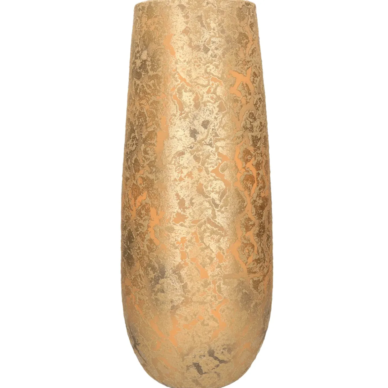 Mica Decorations Vaas - Keramiek - Flakes - Goud - D21 X H55 Cm