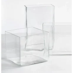 Mica Decorations Vaas - Vierkant - Glas - 20 Cm