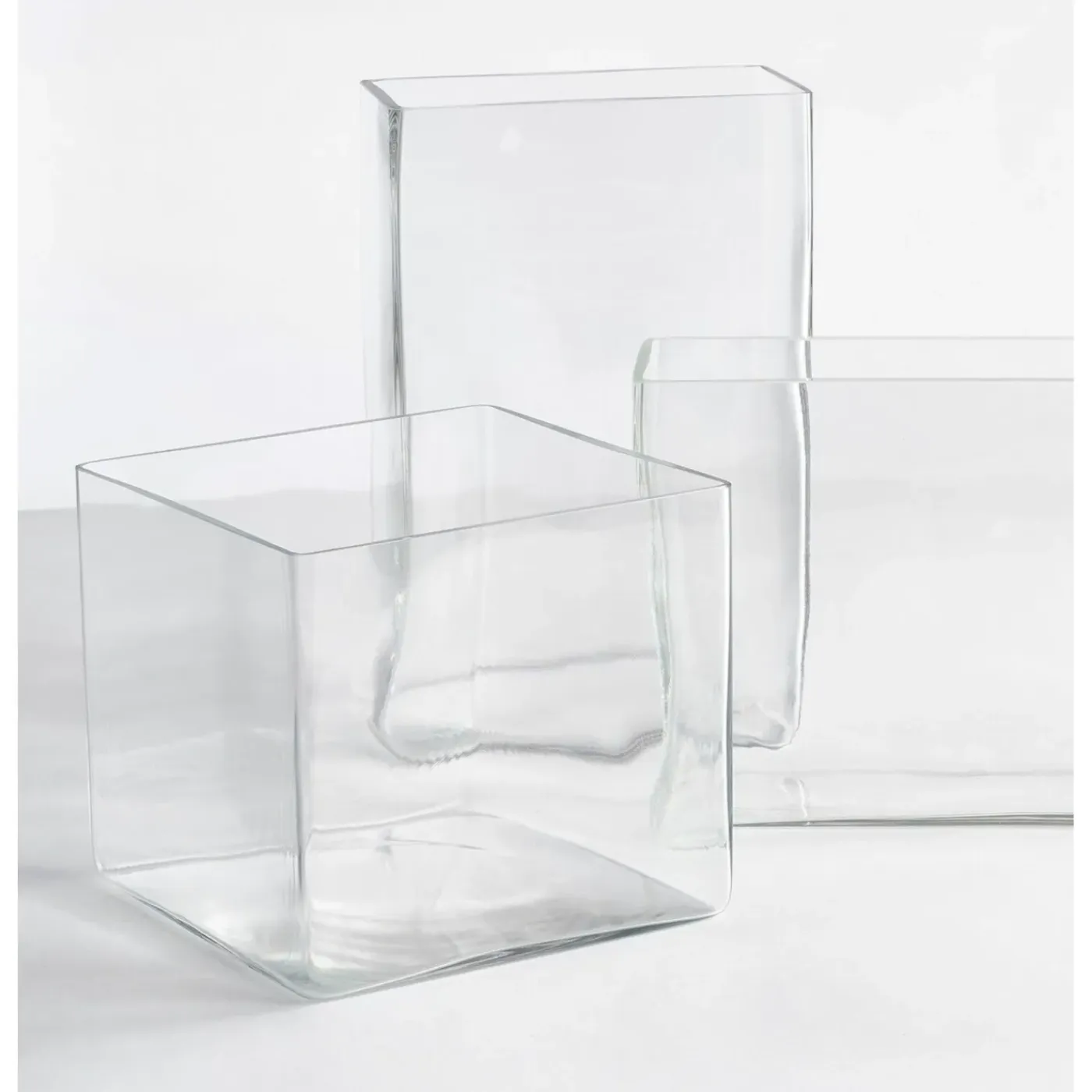 Mica Decorations Vaas - Vierkant - Glas - 20 Cm