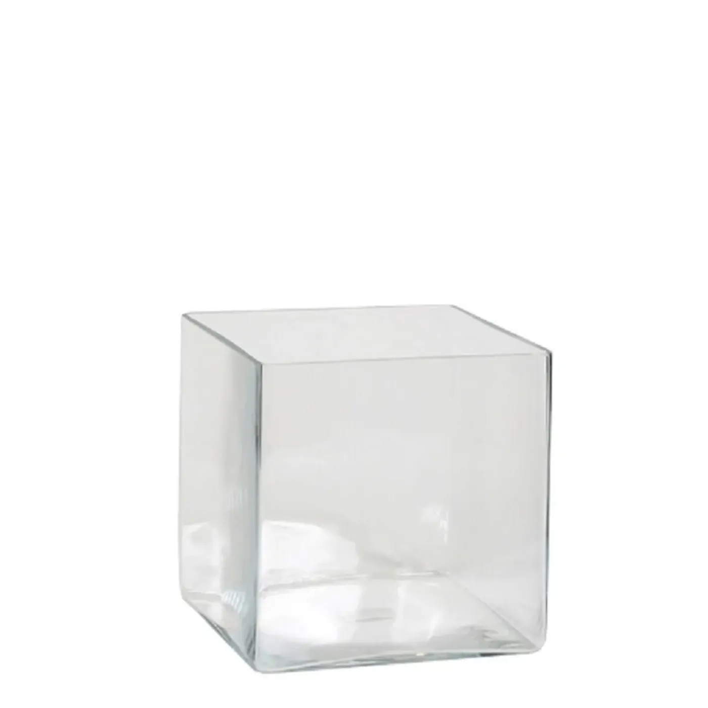 Mica Decorations Vaas - Vierkant - Glas - 20 Cm