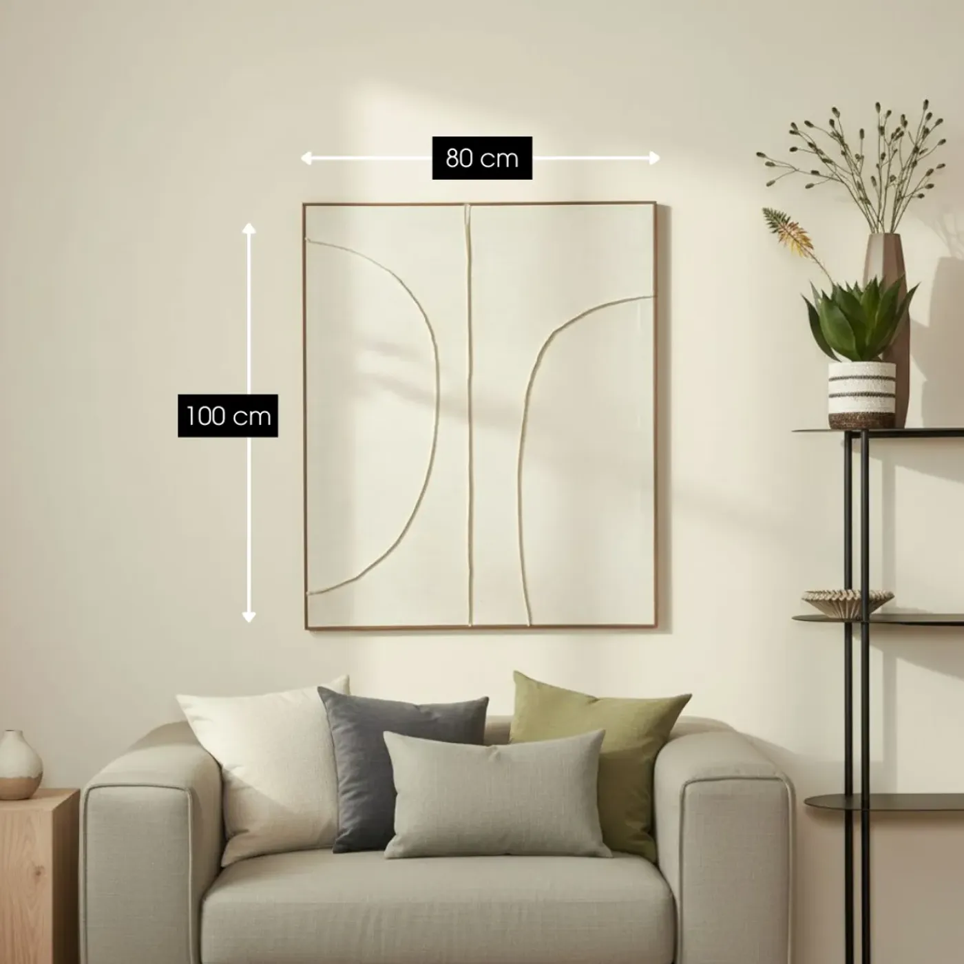 Mica Decorations Mica Wanddecoratie Beige 100x80 Cm