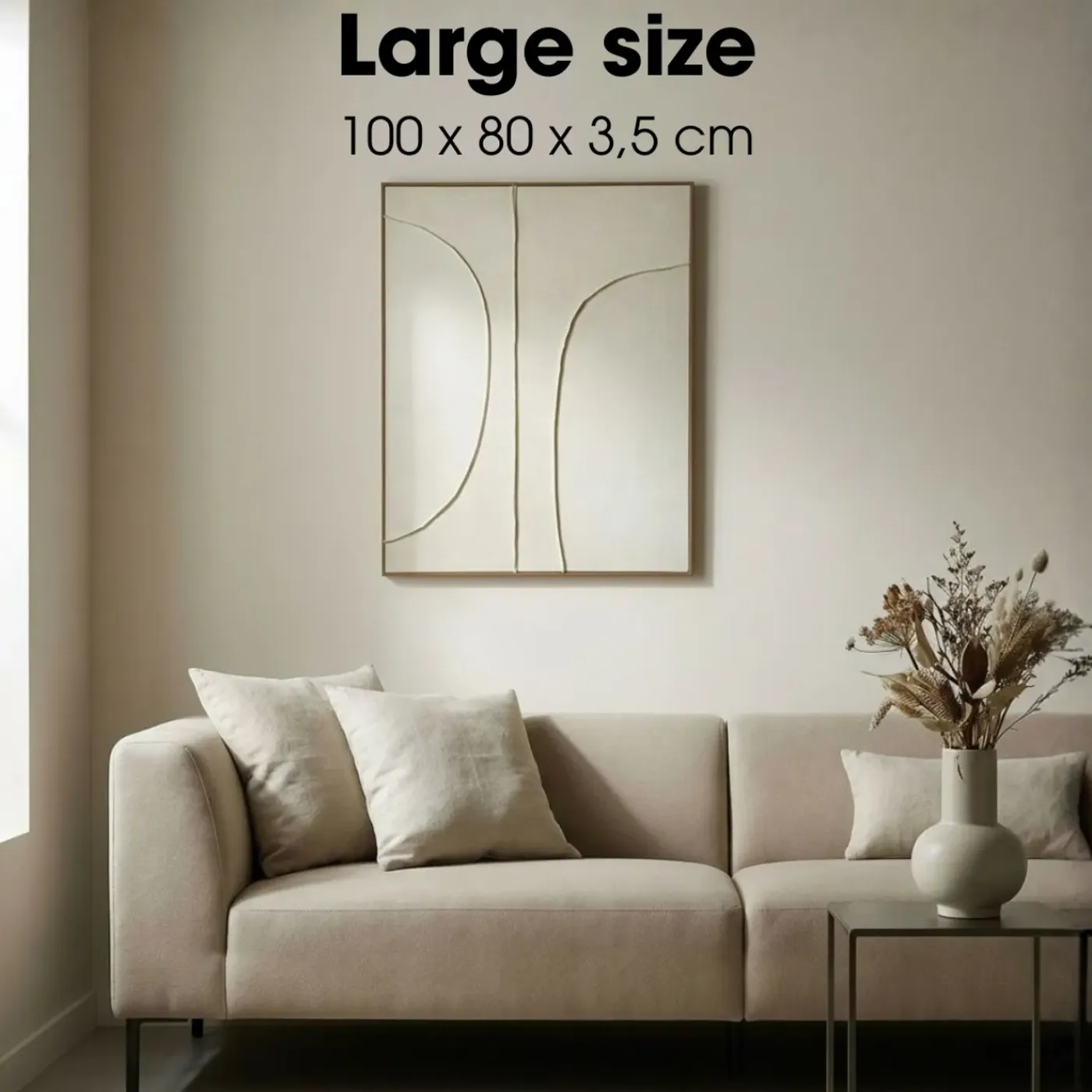 Mica Decorations Mica Wanddecoratie Beige 100x80 Cm