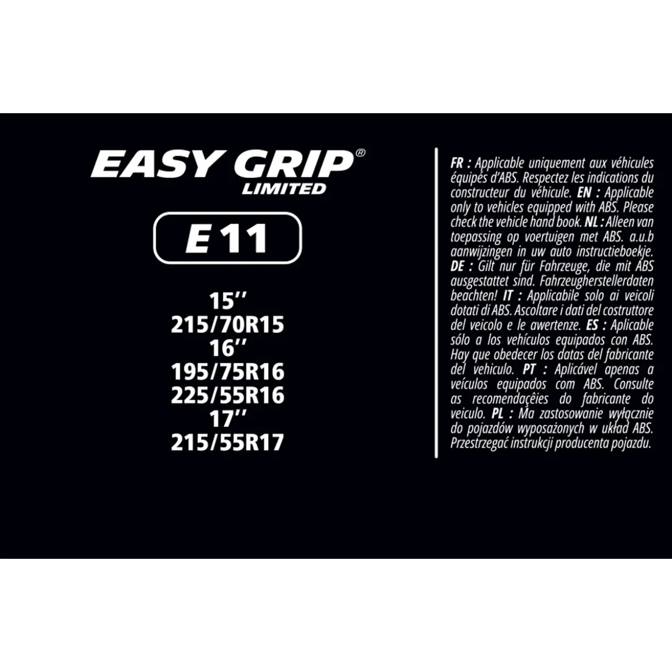 Michelin Easy Grip Limited Sneeuwkettingen - Eg-e11