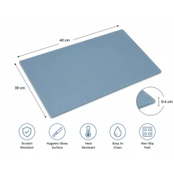 Michelino Glazen Snijplank 40 X - 30cm - Blauw