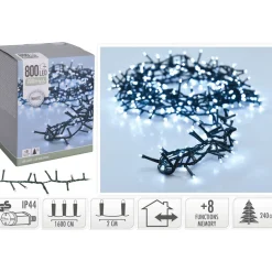 Micro Clusterverlichting - 16 M - 800 Koud Witte Ledlampjes - 8 Functies