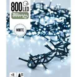 Micro Clusterverlichting - 16 M - 800 Koud Witte Ledlampjes - 8 Functies