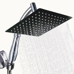 Milton Accessories Milton Regendouchekop Xl Deluxe - 28 Cm - Zwart - Douchekop Met Slang En Houder