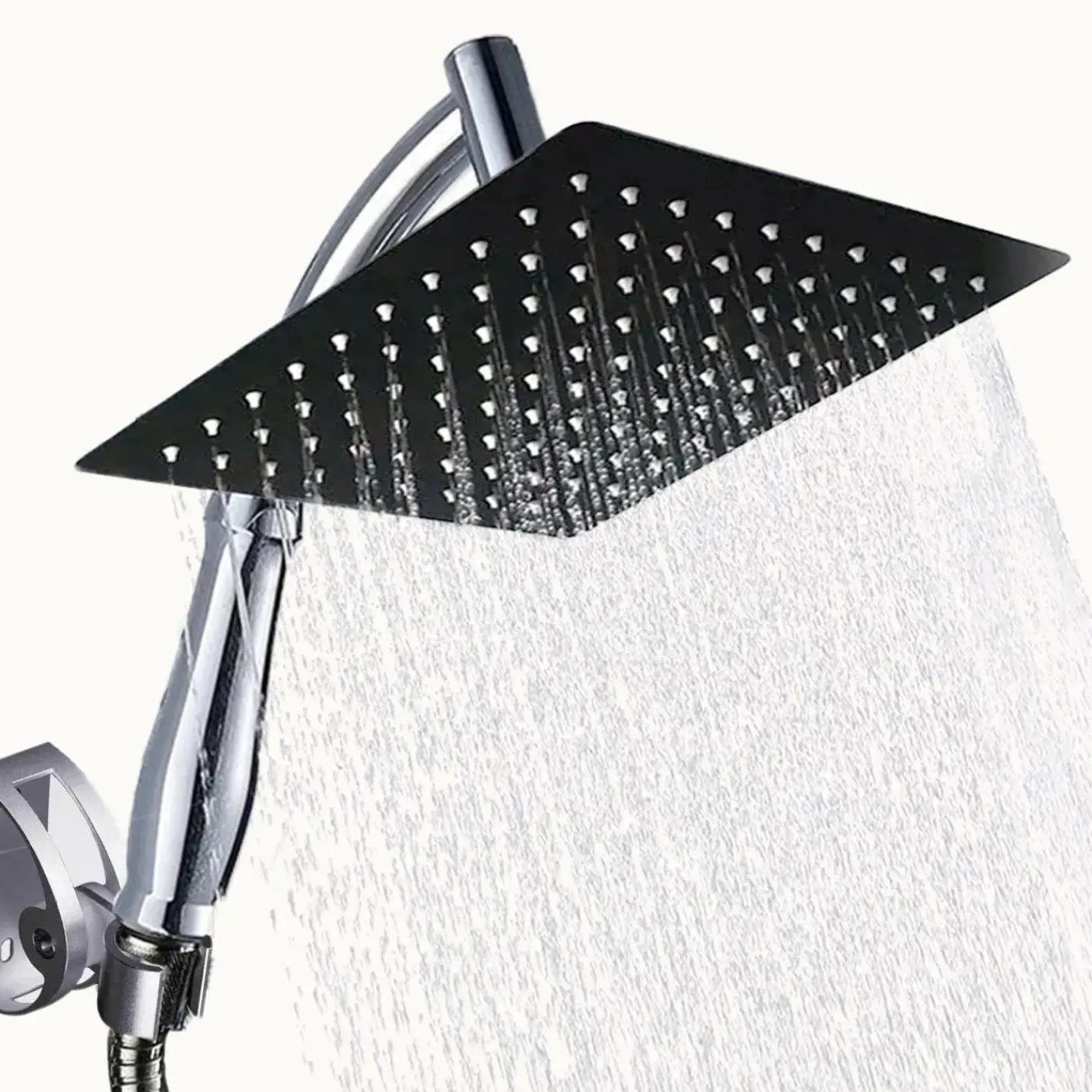 Milton Accessories Milton Regendouchekop Xl Deluxe - 28 Cm - Zwart - Douchekop Met Slang En Houder